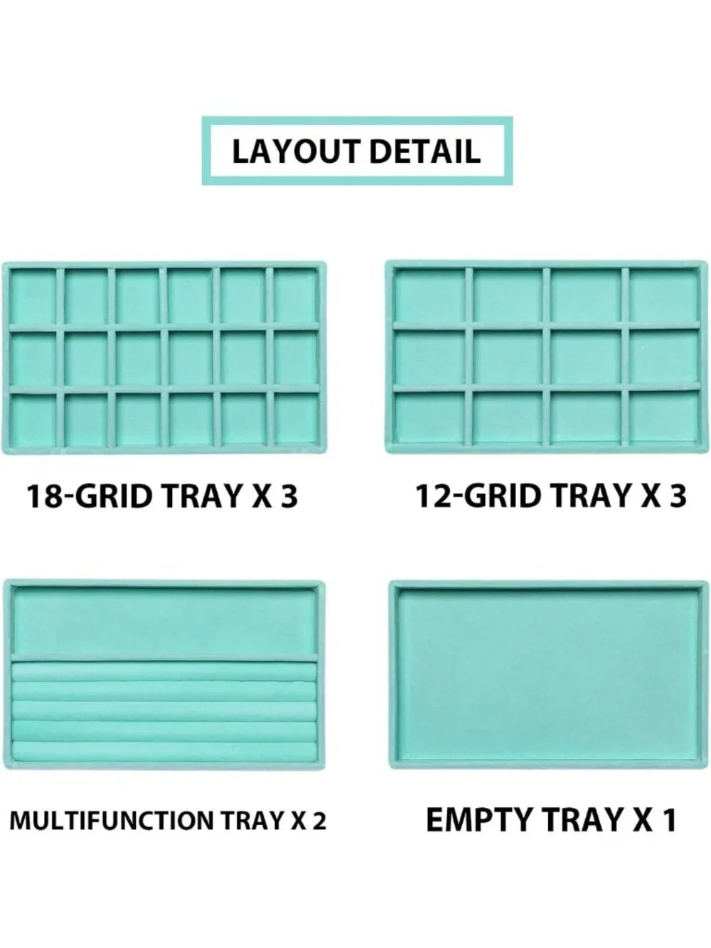 Jewelry Organizer Set of 9 - Stylish Drawer Trays for Storage & Display